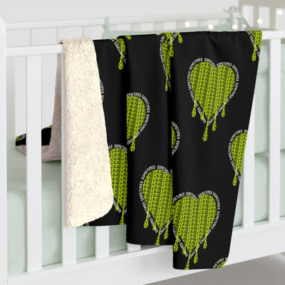 AM I OKAY? — Sherpa Fleece Blanket - Image 4