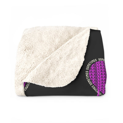 AM I OKAY? — Sherpa Fleece Blanket - Image 2