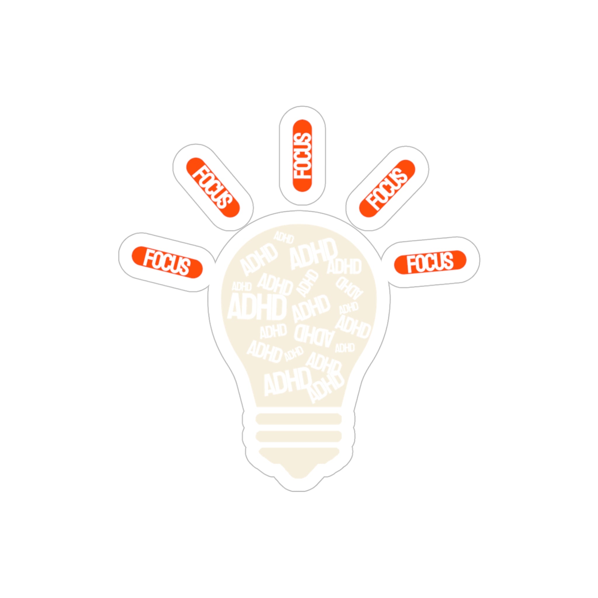 ADHD Transparent Die-Cut Vinyl Sticker