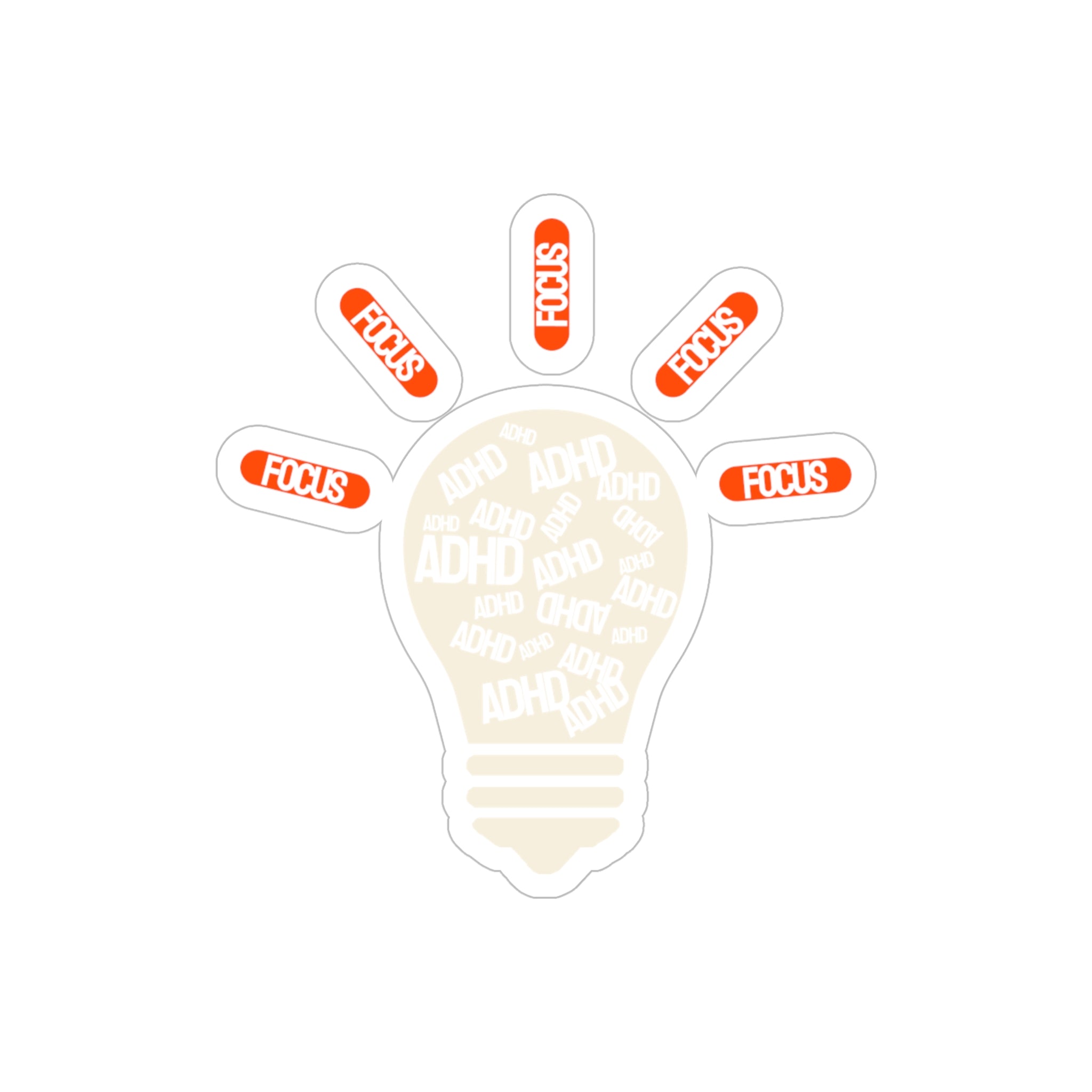 ADHD Transparent Die-Cut Vinyl Sticker