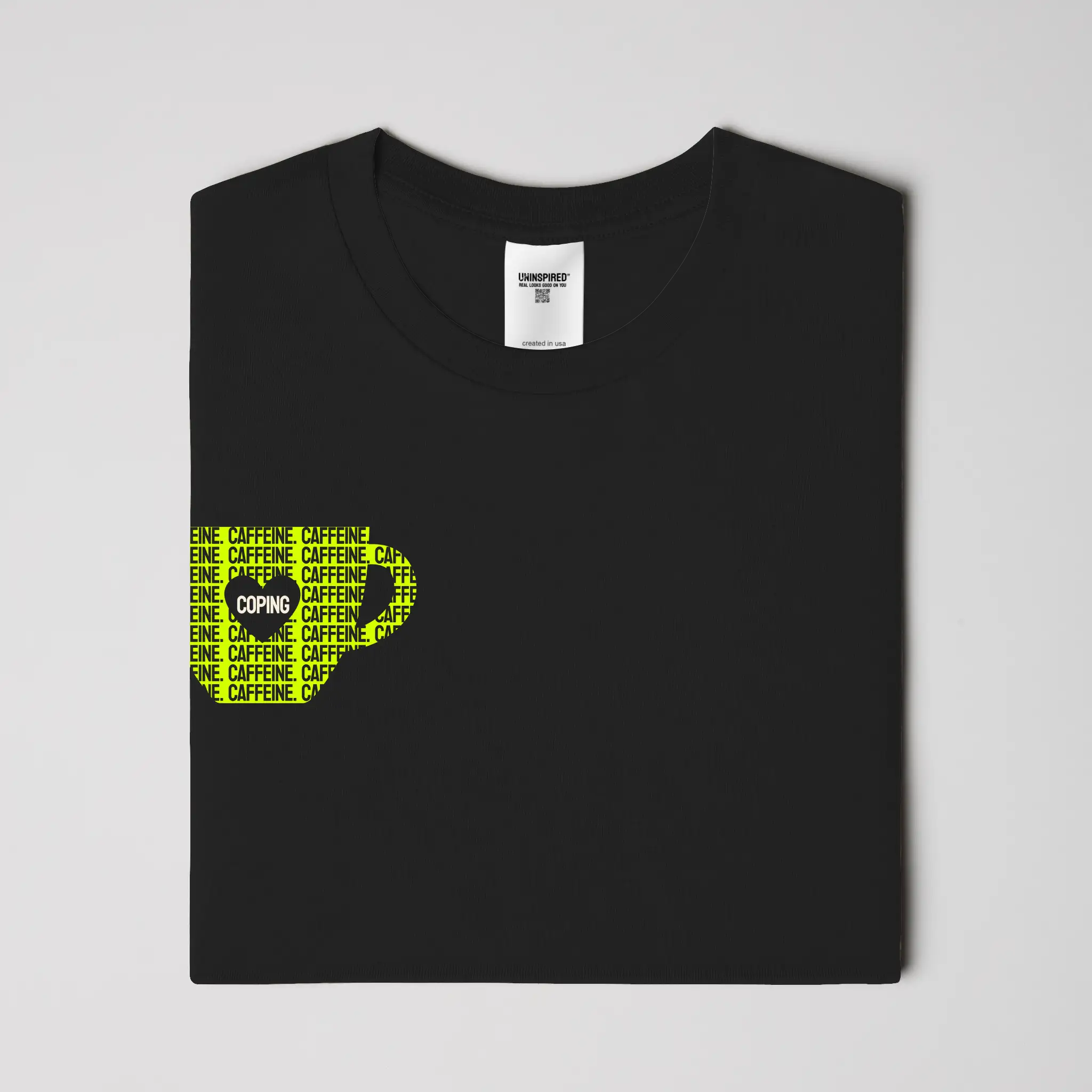 CAFFEINE & COPING // Standard Tee // BG-T-Shirts-Uninspired