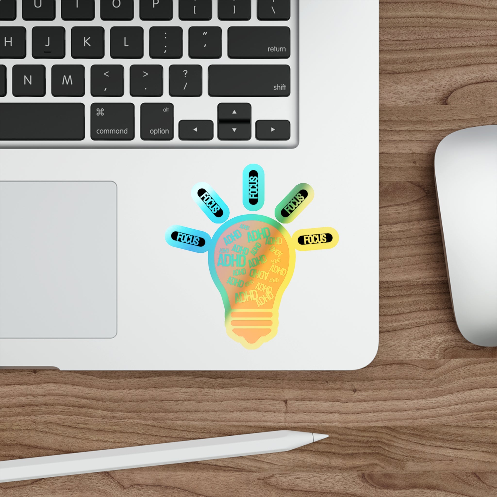 ADHD // Holographic Die-Cut Sticker