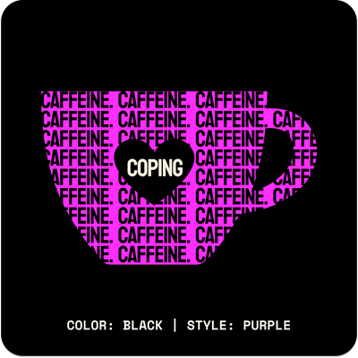 CAFFEINE & COPING // Heavy Hoodie // BP - Image 4